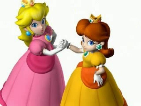 princess peach and princess daisy kissing. +peach+and+princess+daisy+
