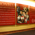 Montclair State University giant poster inside University Hall.