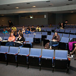 Students get ready for the screening of Autumn Gem at Kean University.