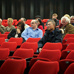 Australia-China Friendship Society members listen during the Q&A session.