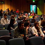 The crowd was comprised of mostly RMIT University students.