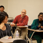 Asking questions during our second screening at CSUN.
