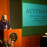 Gail Wronsky from LMU welcomes everyone to the Autumn Gem screening.