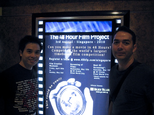 With Steve outside the Cinema before our Debut Short Film Screening Next to 